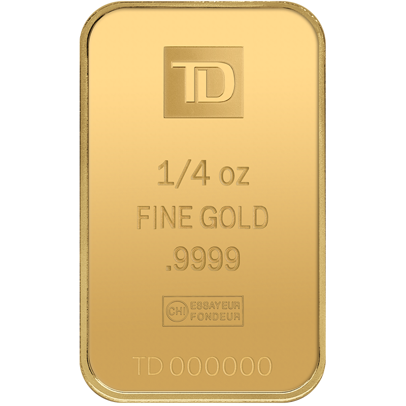 Image for 1/4 oz TD Gold Bar from TD Precious Metals
